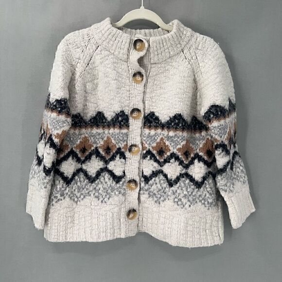 Vanessa Bruno Cardigan Womens Small Fair Isle Cottagecore Eclectic Grandpa Cozy - Picture 3 of 12
